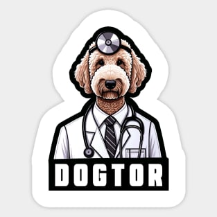 Dogtor Funny Veterinarian Doodle Owner Man Women Birthday Sticker